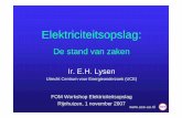 Ir. E.H. Lysen - NWO-I · 2. Opslag voor autonome systemen: – Philips (NiMH) en TU/e, TU Delft, Shell Solar, Univ Utrecht 3. Opslag voor voertuigen: – CCM (vliegwiel), Ecofys,