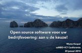 Open source software voor uw bedrijfsvoering · 7 Open source software Software waarvan de broncode vrij beschikbaar is Software die je vrijelijk mag bestuderen, aanpassen, gebruiken