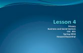 Privacy Business and Social Sectors CSC 301 Spring 2018 ... · CSC 301 Spring 2018 Howard Rosenthal Course Notes: ... Social Media Analytics Social Media Analytics is the practice