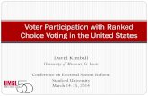 Voter Participation with Ranked Choice Voting in …...Before and After RCV Adoption 12 Participation in RCV and Plurality Elections .7 1.1 1.5.4 1.3 2.1 0.5 1 1.5 2 Residual Vote