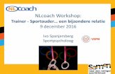 NLcoach Workshop · 9 december 2016 Ivo Spanjersberg Sportpsycholoog . Programma vandaag 1. Introductie, doelen, werkwijze ... - De mogelijkheden die je als trainer hebt om de ouders