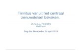 Tinnitus vanuit het centraal zenuwstelsel bekeken. · Tinnitus vanuit het centraal zenuwstelsel bekeken. Dr. C.E.L. Hoekstra KNO-arts Dag der Akoepedie, 24 april 2014