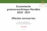 Economische groeiverwachtingen Marokko 2020 -2021 …...Economische groeiverwachtingen Marokko 2020 -2021 Effecten coronacrisis Presentatie opgesteld door MEYS EmergingMarkets Research