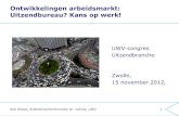 Ontwikkelingen arbeidsmarkt: Uitzendbureau? Kans op werk! UWV-congres Uitzendbranche Zwolle, 15 november