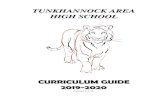 TUNKHANNOCK AREA HIGH SCHOOL CURRICULUM GUIDE … · Tunkhannock Area High School (TAHS) and to assist youin planning y our choice of classes for the next school year. Students at
