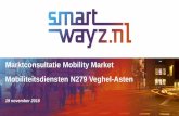 Marktconsultatie Mobility Market Mobiliteitsdiensten N279 ... · 11/19/2018  · 13.30 –15.00 uur Waarom: SmartwayZ.NL en Zuid-Nederland-Jan-Willem van der Pas, Clustermanager MaaS