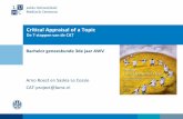 Critical Appraisal of a Topic - Home | LUMCCritical Appraisal of a Topic De 7 stappen van de CAT Arno Roest en Saskia Le Cessie CAT-project@lumc.nl Bachelor geneeskunde 3de jaar AWV