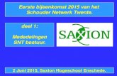 Eerste bijeenkomst 2015 van het Schouder Netwerk Twente. deel … · 2017-03-19 · Eerste bijeenkomst 2015 van het . Schouder Netwerk Twente. 2 Juni 2015, Saxion Hogeschool Enschede.