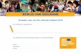BEWIJS VAN DEELNAME - EUROPA · BEWIJS VAN DEELNAME Europees Jaar van het cultureel erfgoed 2018 Dit certificaat is uitgereikt aan voor deelname aan het Europees project over cultureel