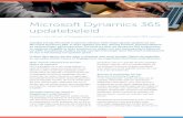 Microsoft Dynamics 365 updatebeleid...restoren van back-ups, aanmaken van tijdelijke Sandbox omgevingen, uitvoeren van benodigde wijzigingen, testen inclusief het opstellen van test-scenario’s,
