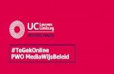 PWO MediaWijsBeleid #TeGekOnline · 2019-06-05 · Kern: mediawijs gebruik van sociale media aanmoedigen in psychiatrische voorzieningen Doel: pogingen aanmoedigen, ondersteunen en