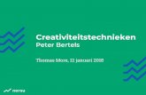 Peter Bertels · Nieuwe innovaties succesvol in de praktijk brengen 3 ” Most ideas are born, but are lost in isolation Scott Belsky Het 4 x I-model 1 Inspiratie 2 Ideeën bedenken