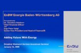 EnBW Energie Baden-Württemberg AG · 2020-06-03 · EnBW Energie Baden-Württemberg AG (“EnBW”), a company of the EnBW Group or any other company. This presentation/report does
