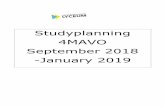 Studyplanning 4MAVO September 2018 -January 2019 · hoofdstuk 1. 1. Opdracht 1 t/m 3. 2. Schrijven 1 t/m 4 Leerlingen kiezen een boek voor het boekverslag 10 - 16 sep 38 1. Woordenschat