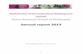 Dutch Research School of Philosophy · Annual report 2013 Samenstelling jaarverslag: dr. ir. Ilse Oosterlaken . 2 . 3 Contents ... course of 2013 seven new study groups were established.