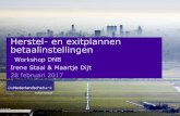 Herstel- en exitplannen betaalinstellingen · 2019-10-09 · Irene Staal & Maartje Dijt 28 februari 2017 Workshop DNB. Agenda 10:00 Opening 10:15 Herstelplan en vragen 11:15 ... 28-02-2017.
