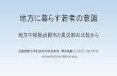 地方に暮らす若者の意識 - JIL...2015/11/14  · 報告の趣旨 ・報告者が実施した「広島 20-30 代住民意識調査」（公益財団法人マツダ財 団委託研究）をベースにし、その結果を紹介しつつ、現在の日本の地方圏