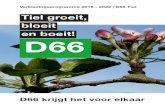 Tiel groeit, bloeit en boeit! · bloeit en boeit! D66 krijgt het voor elkaar. Inhoud 2 Speerpunten 5 Vertrouwen 8 Jeugd / onderwijs en welzijn 11 Sport en Cultuur 16 ... alle politiek