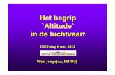 Het beggprip `Altitudeltitude` ` in de luchtvaart · Het beggprip `Altitudeltitude` ` in de luchtvaart DFN-dag 6 mei 2012 Wim JJgj ,ongejan, PH PH--WWJJ