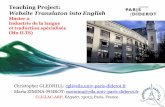 Teaching Project: Website Translaton into English€¦ · Master 2 Industrie de la langue et traduction spécialisée (M2 ILTS), Paris Diderot • Master's degree in translation with