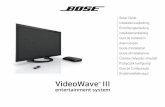 VideoWave III - Bose€¦ · 55 in. monitor weighs 135 lbs. (61 kg). To prevent personal injury, a two-person lift is required. CAUTIONS: • Do not mount or place the monitor in