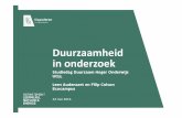 Duurzaamheid in onderzoek - UCLL · 2016-06-06 · OECD Lomberg WBCSD Natural Resource Management Il-JCN (1980) Increasing Environmental Concerns Virtually none Techno- centred Increasing