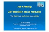 Job Crafting: Zelf sleutelen aan je motivatie...(re)design Individueel job redesign Ieder mens in iedere baan heeft vrijheidsgraden om werk aan te passen Het is de kunst om ze te vinden