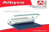 Albyco S-100 ·  Albyco S-100 INBINDMACHINE Voor plasticbindringen • Ponsbindsysteem voor plastic bindringen • Ponst tot 22 vel, bindt tot 500 vel • Opvangbak, …