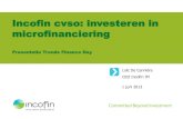 Incofin cvso: investeren in microfinancieringactions.trends.levif.be/actions/trends/financeday/... · Incofin: wie zijn we en wat doen we? •Incofin Investment Management is de fondsenmanager
