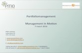 Portfoliomanagement Management in Motion · Welke projecten hebben wij, wat zijn de kosten en wanneer leveren zij op? Wat is het projecten overzicht en wat is de status van de actieve