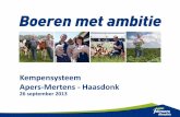 Kempensysteem Apers-Mertens - Haasdonk · • Koen en Lieve Apers-Mertens Haasdonk • Koen studeert in 2001 af als graduaat landbouw • Korte periode werkzaam bij SGS • Overname