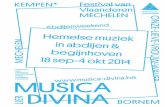 MUSICA DIVINA · In de voetsporen van Bach Julia Kirchner sopraan DO 25 SEPTEMBER 2014 " 20:00 PROGRAMMA JOHANN SEBASTIAN BACH — recitatief en aria uit Gott ist unsre Zuversicht,