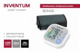bloeddrukmeter • bloodpressure monitor BDA432 · 4. voor het eerste gebruik pagina 12 5. bloeddruk meten pagina 16 ... • Deze eenheid is niet geschikt voor doorlopende controle