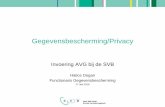 Gegevensbescherming/Privacy · 2019-02-22 · Invoering AVG bij de SVB Hatice Dogan Functionaris Gegevensbescherming 17 mei 2018. Wat nu! • 'Veel bedrijven voldoen nog niet aan