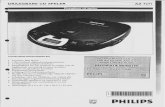 Philips · 2000-07-03 · 'Resume' laat de CD verder spelen vanaf het punt waar het apparaat werd uitgeschakeld. Apparaat schakelt automatisch uit wanneer het niet Draagbare cd speler