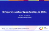 Entrepreneurship Opportunities & SkillsAcademic Research and Startups • When you can’t find an industrial partner for your ideas make one • Technology transfer by PhD – Understand