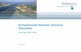 Schaalmodel Nieuwe Zeesluis IJmuiden Arne van der Hout · 2019 Oplevering en ingebruikname zeesluis . Tijdslijn en betrokkenheid Deltares 2010 - 2012 Planfase 1 Proof of concept: