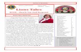 Lions Tales - WordPress.com · 1/1/2019  · District 1 D Newsle ©er Lions Tales ROAR—Reach Out And Respond Inside this issue Dist. Governor 1-2 Governors Travels 2 2018 Cabinet