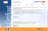 Certificaat - TEBECON · Certificaat KSC-K82775/02 Uitgegeven 2017-09-26 Vervangt KSC-K82775/01 Geldig tot 2020-09-26 Eerste uitgave 2014-09-26 ISO 9001 Kiwa heeft vastgesteld dat