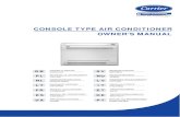CONSOLE TYPE AIR CONDITIONER OWNERâ€™S MANUAL 2019-06-06آ  Re-install the air filter and air inlet grille