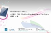 스마트 C2C Mobile Marketplace Platform · - Hybrid 구조의 스마트폰 어플리케이션 사용자 인터페이스 2. C2C 특화 기능 - 실시간 안심 거래 흥정 메시징