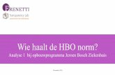 Wie haalt de HBO norm? - Frenetti · 2016-12-12 · Wie haalt de HBO norm? Pagina 16 De “HBO norm”: in staat zijn complexe zorg te leveren. Anatomie – fysiologie Ik heb kennis