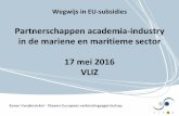 Wegwijs in EU-subsidies Partnerschappen …...Inhoud •Welke EU-subsidies voor gezamenlijke projecten academia-industry in het mariene en maritieme veld? •Wat doet vleva voor u?