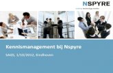 Kennismanagement bij Nspyre - sasg.nl · BASE Doel Borgen en delen van kennis met professionals Kennis Kennis van technologie, domein, proces of markt. Vorm Intranet met een levendige