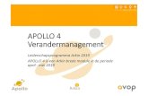 APOLLO 4 Verandermanagement - Foleon · 09.20 Terugblik Apollo 1, 2, 3: leerdoelen en leerervaringen 09.40 Verandermanagement in een notendop 09.45 Elementen verandermanagement -