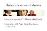 Introductie aanpak SPP: Maastrichts Model€¦ · STRATEGISCHE PERSONEELSPLANNING Doel •Inzicht geven in de toekomstige ontwikkelingen van de kwalitatieve en kwantitatieve vraag-