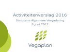 Activiteitenverslag 2016 - Vegaplan · 2019. 12. 18. · Sectorgids v1.0 officieel verklaard door het FAVV ... Workshop met bestuurders op 22.2.16 Finale besluit op RvB van 17.3.16