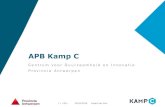 APB Kamp C - Pixii · Duurzaam Bouwen en Wonen Educatie De Basis Innovatie In de Bouw ‘t Centrum Educatie Kamp C. 6 /  20/03 ... 20/03/2018 Expert day Pixii Ketensamenwerking