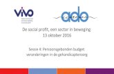 De social profit, een sector in beweging 13 oktober 2016 · 2017. 8. 15. · De social profit, een sector in beweging 13 oktober 2016. Voorstelling Alex Verheyden, adjunct algemeen