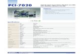 PCI-7020 - - Datasheet...آ  PCI-7020 LGA775 Intelآ® Core 2 Duo PCI Half-size SBC with VGA/GbE LAN/SATA
